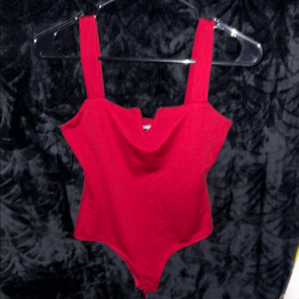 Red Sleeveless Bodysuit